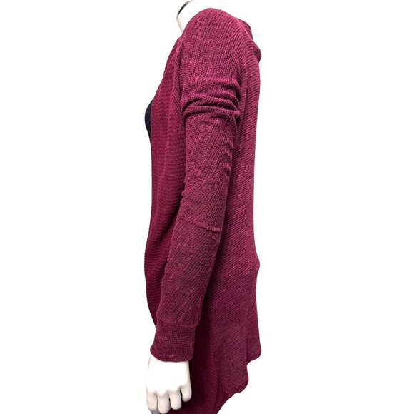 American Eagle Outfitters Maroon Open Front Cardigan Sweater Size Small Petite - Picture 2 of 9